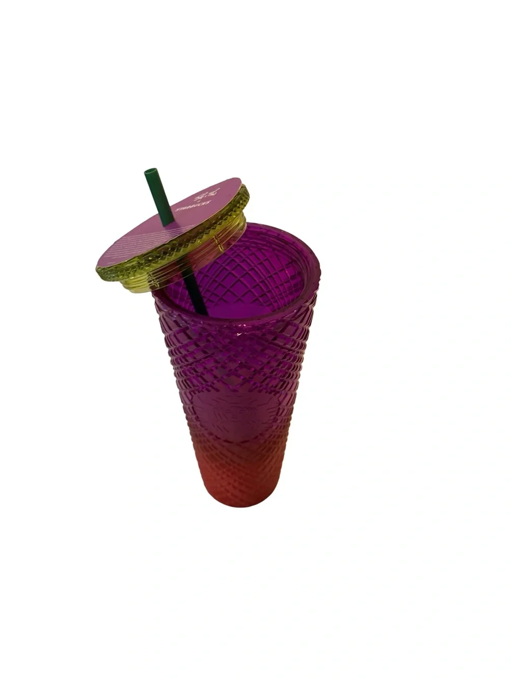 Brand New Shea Anthony x Starbucks tumbler with diamond pattern and straw